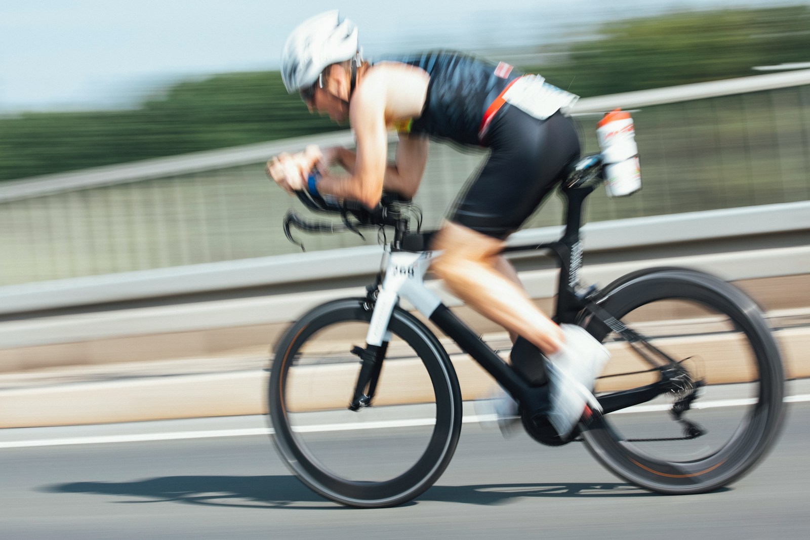 a person riding a bicycle